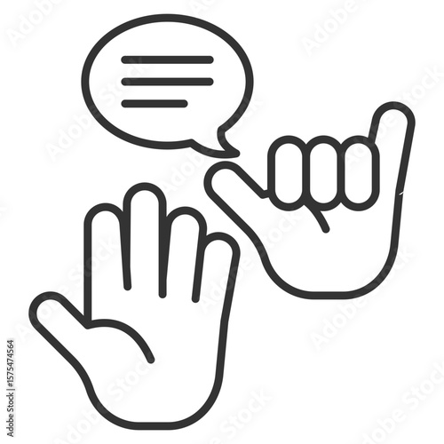 Nonverbal Outline Icon Element For Design