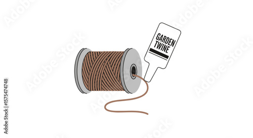 Carbon fiber spool with brown thread minimalistic illustration