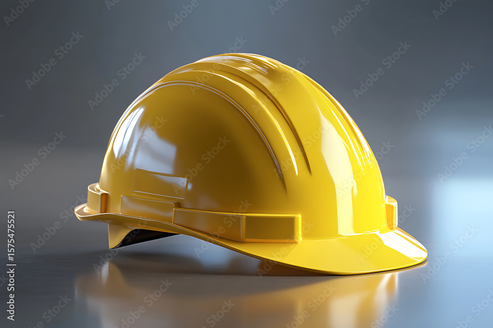 Fototapeta premium Yellow hard hat safety equipment construction protective gear