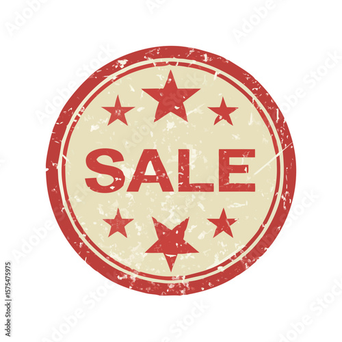Sale stamp vector image for promotion and discount offers with star decoration sign