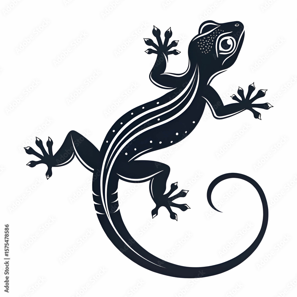 Fototapeta premium gecko silhouette vector design illustration