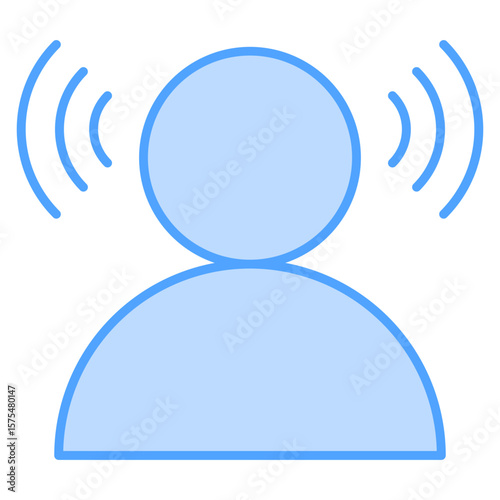 Listening Blue Icon Element For Design
