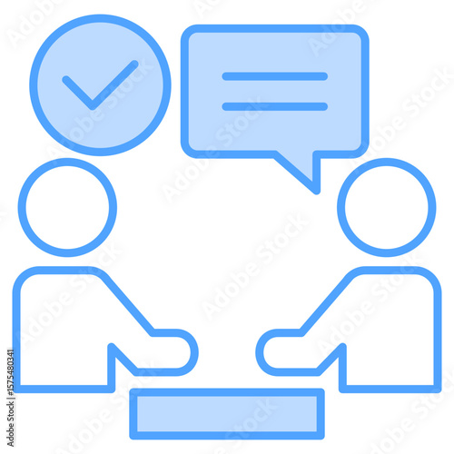 Negotiation Blue Icon Element For Design