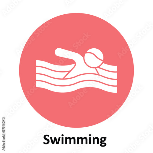 Swimming Vector Icon which can easily modify or edit