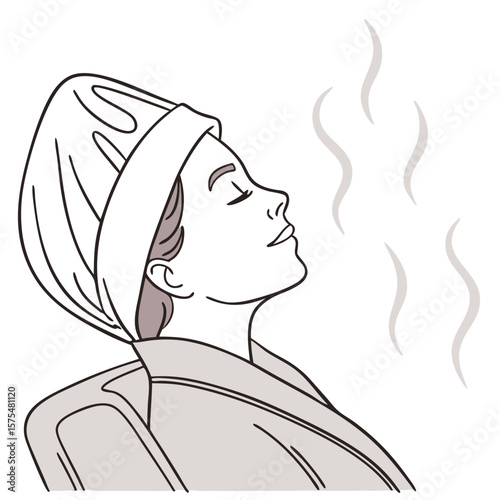 Person Doing Facial Steam Treatment for Skincare. Perfect for: Skincare Sunday, spa promotions, beauty blogs