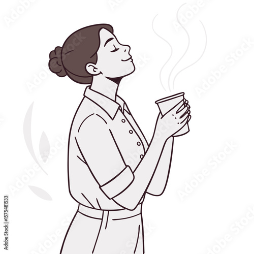 Woman Enjoying Scent of Aromatic Candle for Relaxation. Perfect for: Cozy season, Hygge lifestyle features
