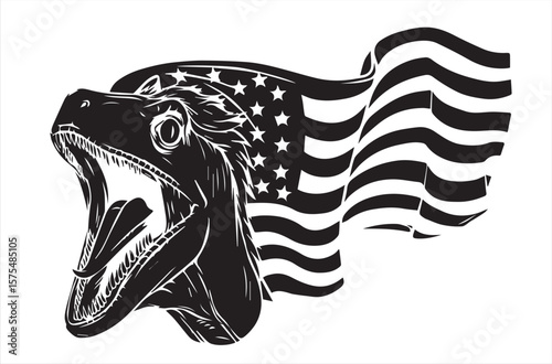 Drawing velociraptor head art illustration vector
