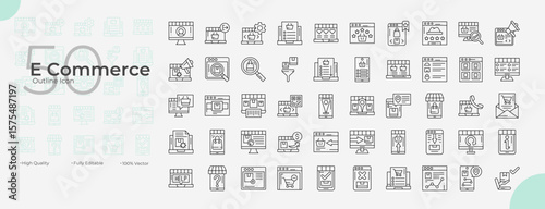 E Commerce Line Editable Icons set. Vector illustration in modern thin line style of e commerce icons: ecommerce, shopping, purchase, etc