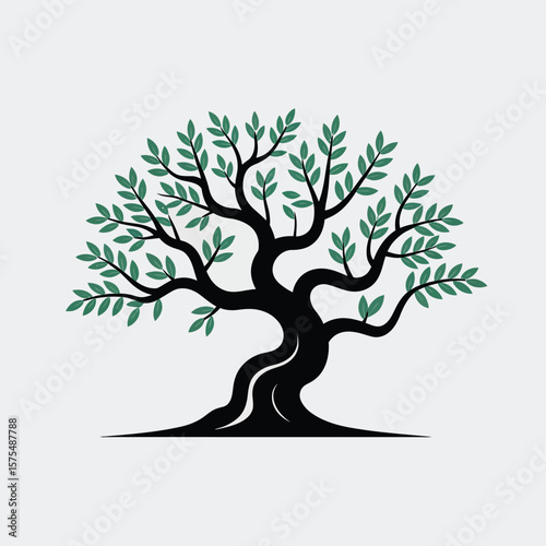 Elegant Olive Tree Silhouette Design