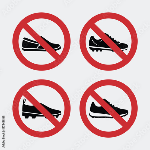 Free Download Prohibited Shoes Signs Set - GFXLoad