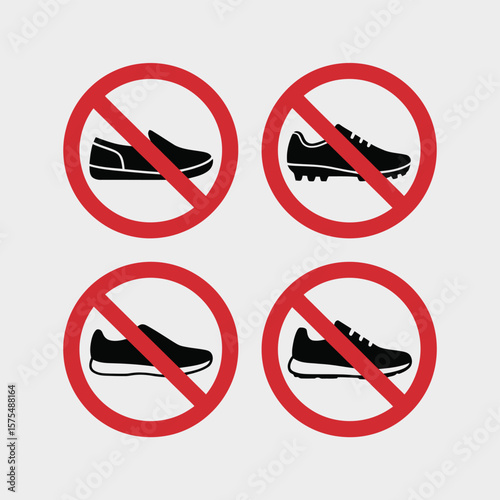 Prohibited Footwear Signs