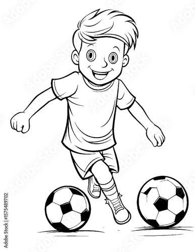 boy playing soccer coloring pages