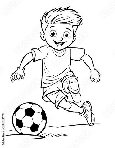 boy playing soccer coloring pages