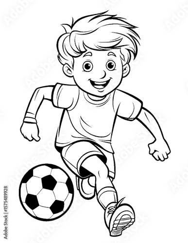 boy playing soccer coloring pages