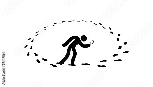 symbol of fake investigation, black isolated silhouette
