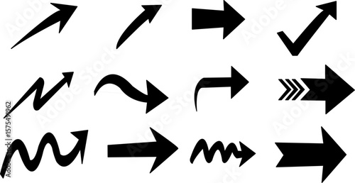 ペンの手書きの矢印ベクター, アイコン, シンプル
