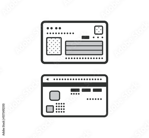 マイナンバーカード　表　裏　両面のイラスト