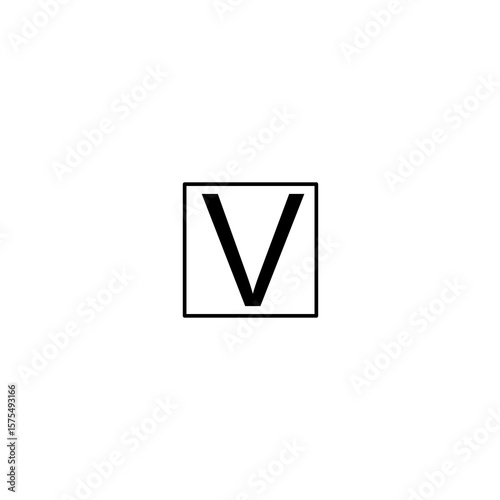 Free Download This image shows a bold, black capital letter V centered inside a black square border on a plain white background. The design is simple and minimalist.

 - GFXLoad