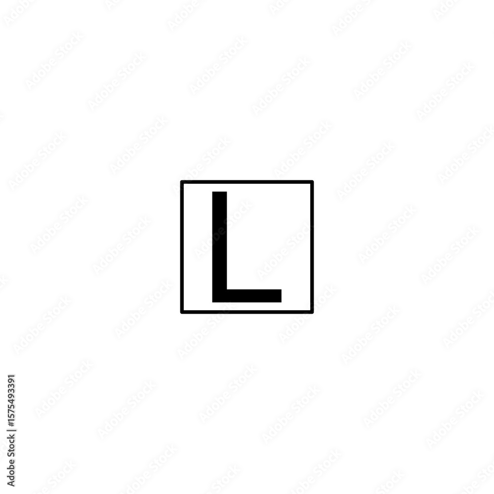 This image shows a bold, black capital letter This image shows a bold, black capital letter