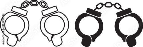 handcuffs icon, police cuffs, metal restraints, law enforcement, crime, arrest, security, detention, freedom, imprisonment
