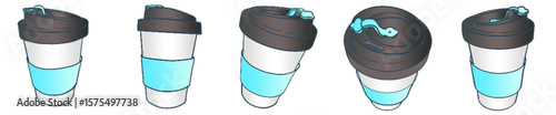 Blue Cozy Takeaway Coffee Cups with Modern Minimalist Design for Relaxing Morning Vibes