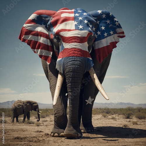 Elephant with US Flag