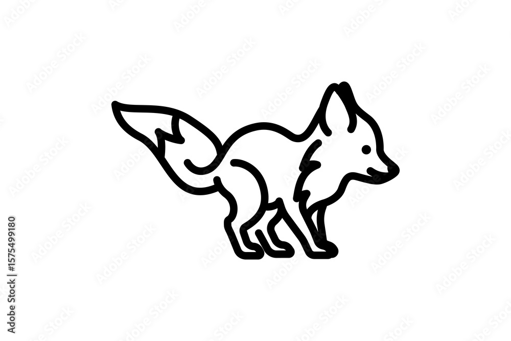 Fototapeta premium Fox icon from wild animals collection. Simple line Fox icon for templates, web design and infographics. Symbol, logo vector graphics.
