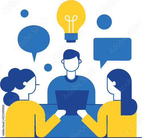 Corporate Brainstorming Session Illustration