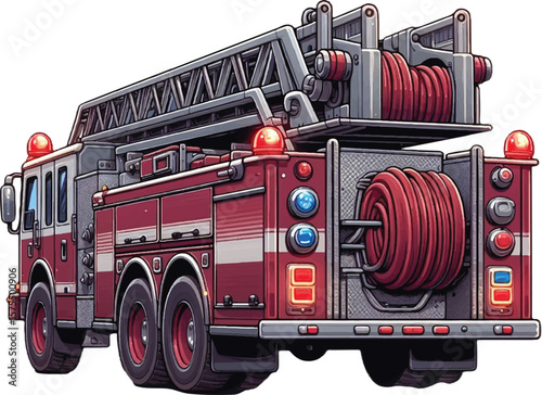 cartoon of firefighter truck