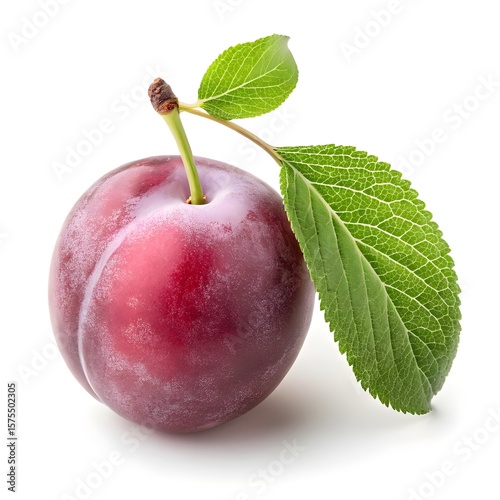 Wasabi Plum – Bold Green Plum with a Spicy Edge and Modern Minimalist Aesthetic on White Background