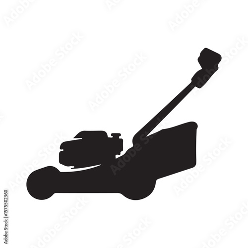 Lawn mower silhouette icon logo vector illustration isolated on white background