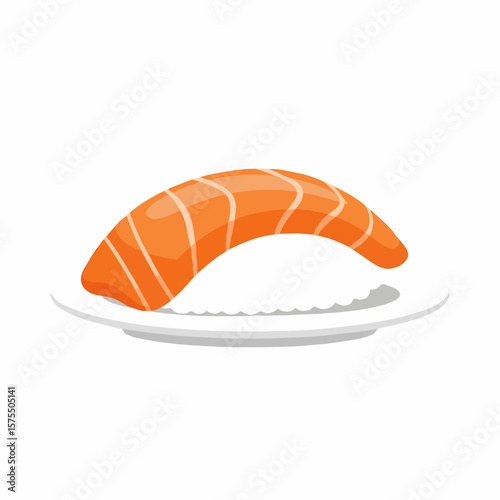 A beautifully crafted salmon nigiri sushi featuring a tender slice of fresh salmon atop seasoned rice — a perfect blend of flavor and elegance in Japanese cuisine