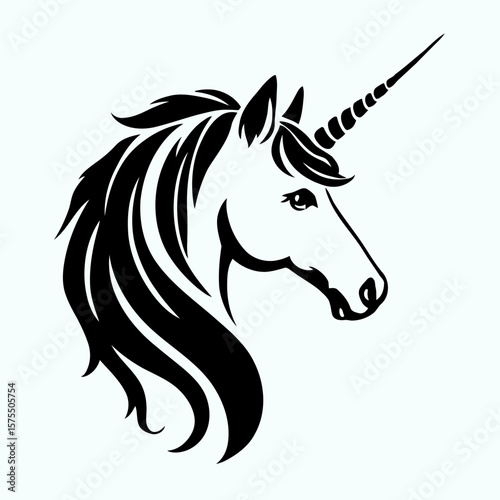 Elegant black horse head silhouette vector illustration, a powerful symbol of wild nature and design