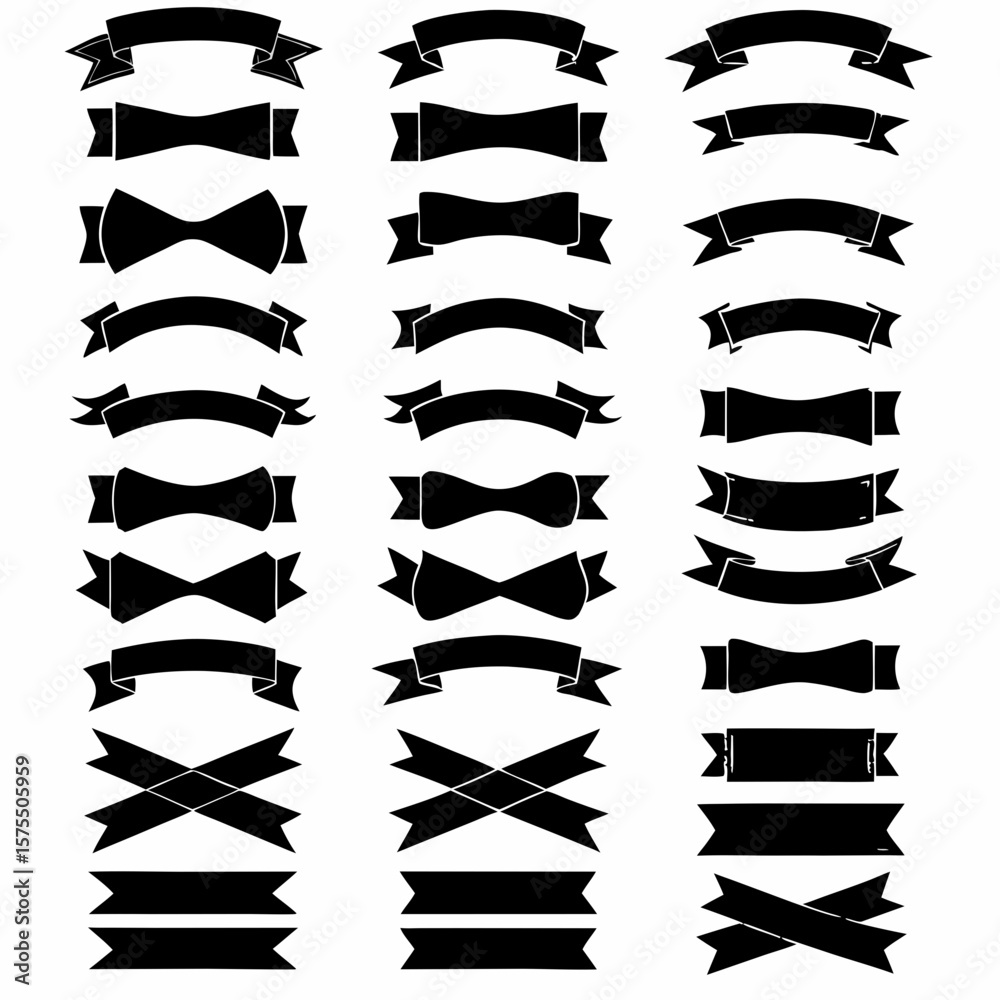 Ribbon Set Vector  Icons