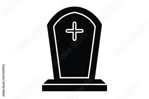 grave tombstone vector icon