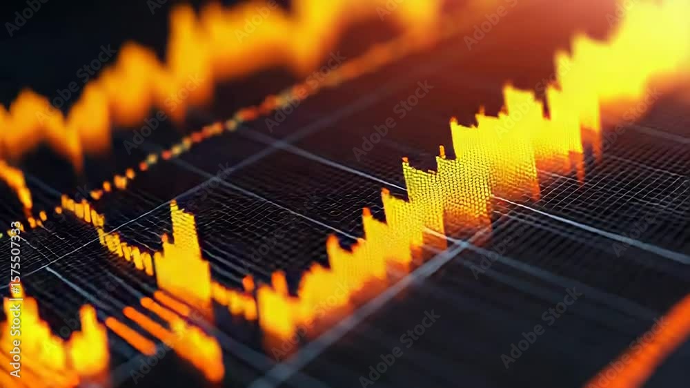 custom made wallpaper toronto digitalStock market chart showing growing trends with orange glowing lines
