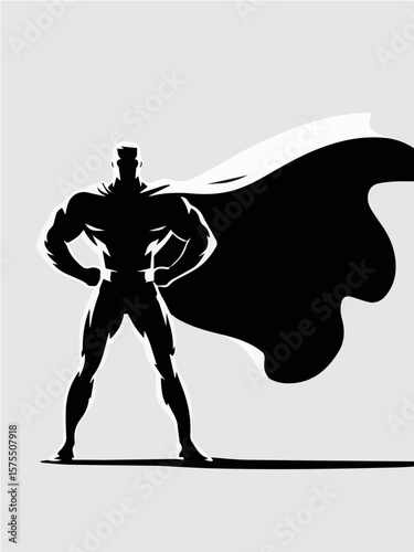 Iconic Superhero Figure in Dramatic Silhouette  