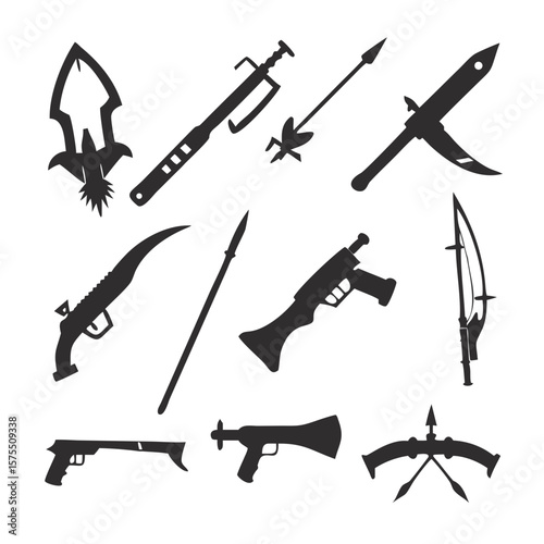 weapons set vector