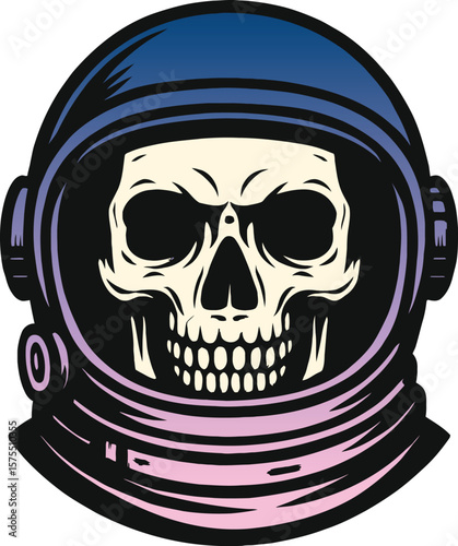 Astronaut Helmet with Skull Inside Logo
