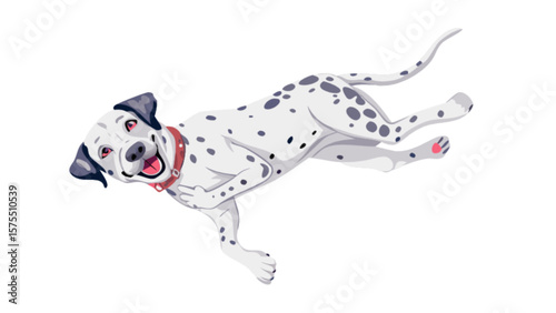 Happy dalmatian dog illustration vector art for pet lovers and dog breed enthusiasts and animal graphics