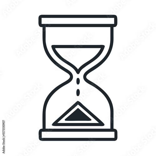 Elegant hourglass outline graphic suitable for time management concepts, deadlines, and minimalist designs for presentations or websites.