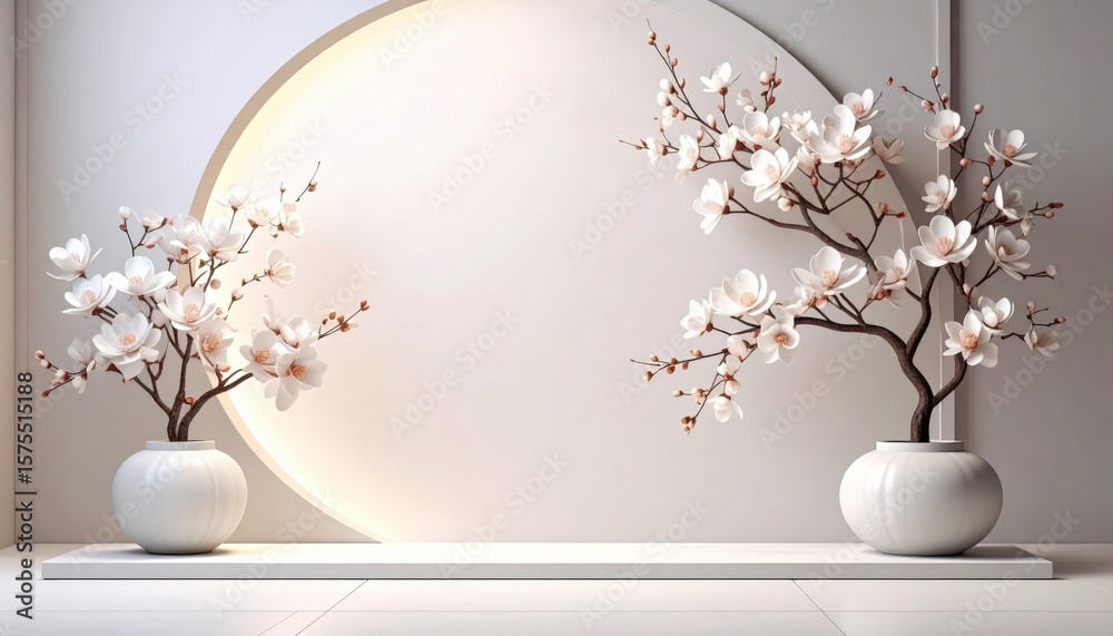 Elegant floral arrangement display in minimalist interior design aesthetic home decor tranquil atmosphere soft lighting Elegant floral arrangement display in minimalist interior design aesthetic home decor tranquil atmosphere soft lighting