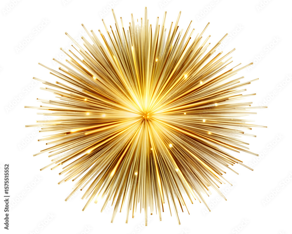 Naklejka premium Golden Burst of Light Rays on Transparent Background