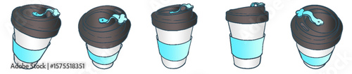 Blue Cozy Takeaway Coffee Cups with Modern Minimalist Design for Relaxing Morning Vibes