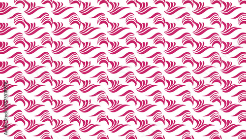 Abstract decorative pattern with repeating stylized flowing shapes in bright magenta