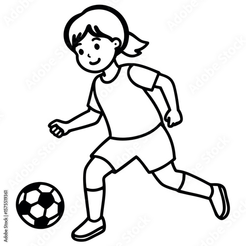 child who play football vector illustration.