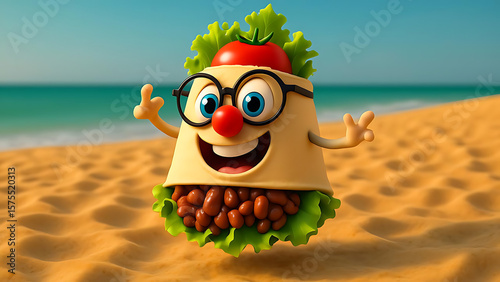3D Cartoon Character with Emotive Face and Floating Movement