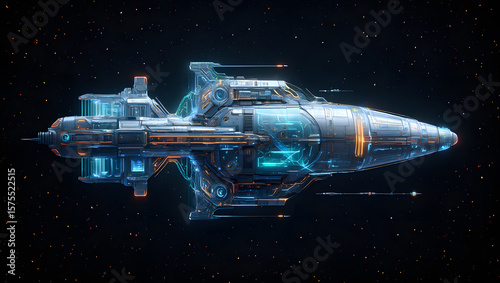 Wallpaper Mural Futuristic Spaceship: high-tech vessel design for space Torontodigital.ca