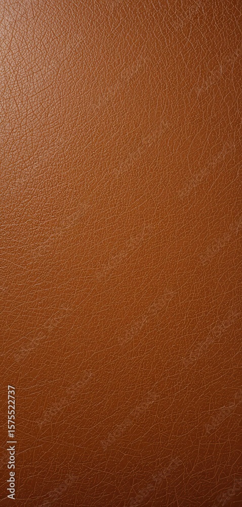 Fototapeta premium Smooth brown leather texture with a rich cognac tone, fine grain, and glossy finish