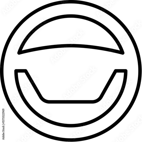 Steering Wheel black line vector Icon – Symbol of Driving, Navigation, and Life Direction